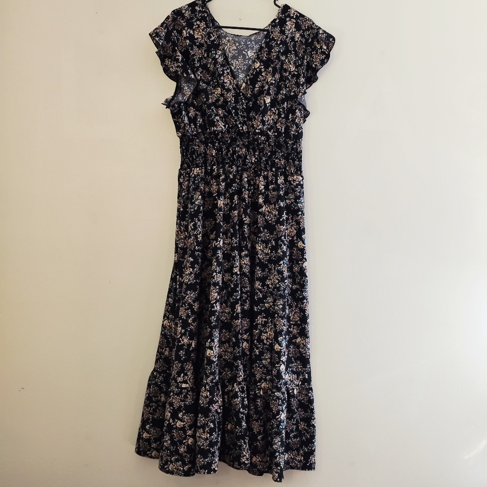 Floral Black Dress